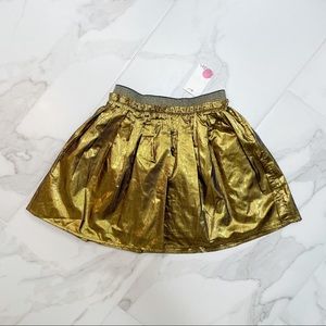 NWT Mini Boden Gold Lamé Skirt